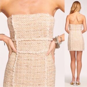 Ramy Brook Deheart Tweed Fringe Mini Dress Size 6 NWT Neutral Multi